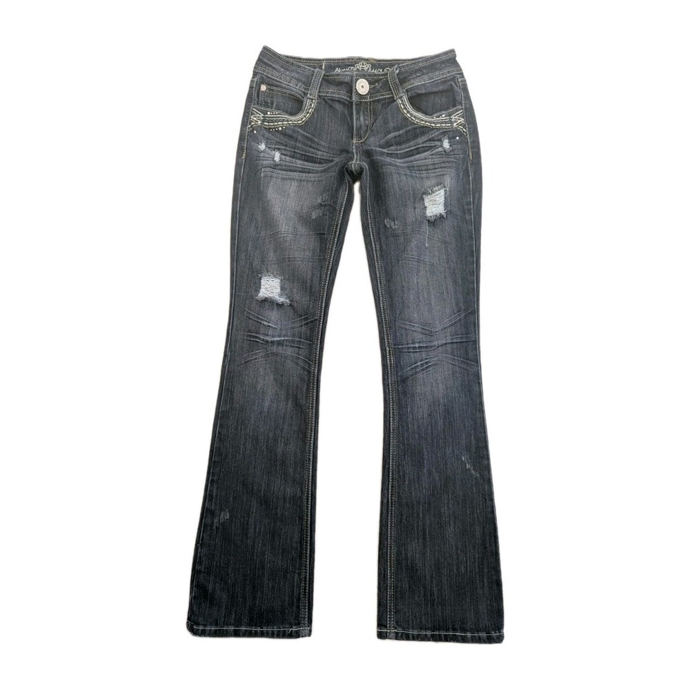 Almost Famous Slim Low Rise Bootcut Jeans Dark Wash Junior's